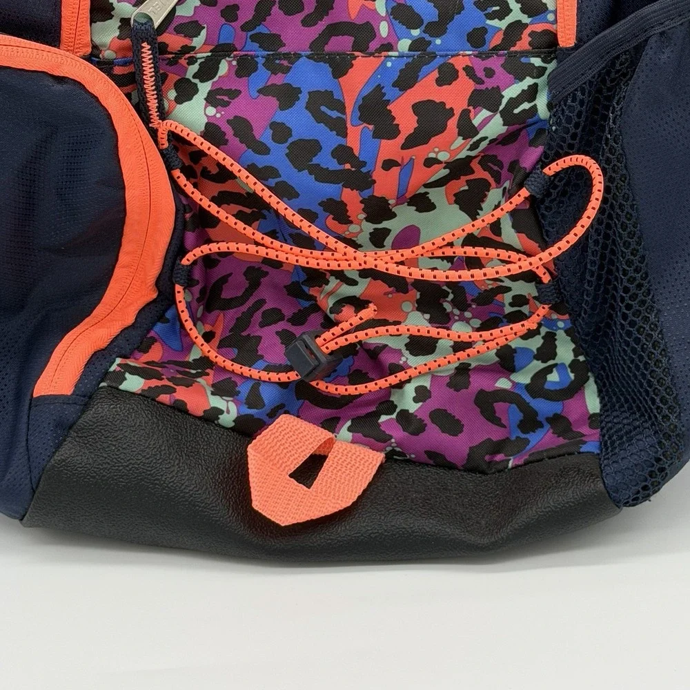 FUEL Ultimate Extreme Bungee Backpack Leopard Cheetah Navy Coral Multicolor